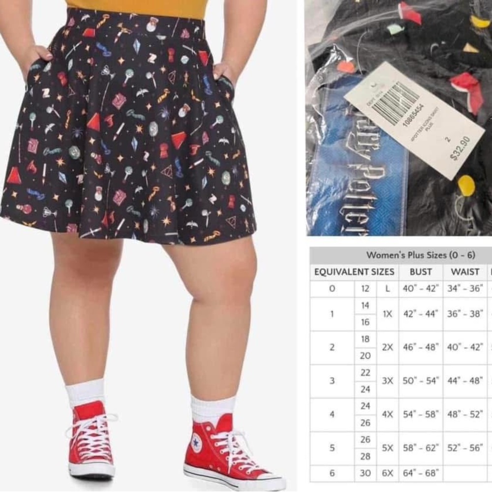 Harry Potter Plus Size Skater Skirt